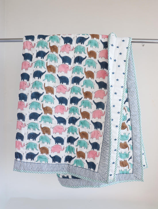Elephant Toddler Quilt Blanket 40x60