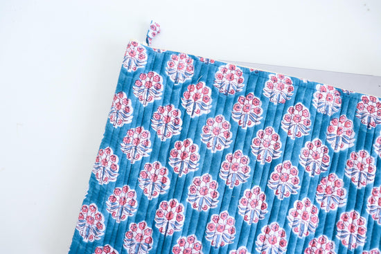 Laptop Sleeve 15-16 in Cotton light Weight Laptop Sleeve-Quilted MacBook Air Case-MacBook Pro Case-Floral Laptop Sleeve-Tablet Sleeve
