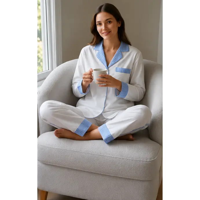 Coastal Retreat Cotton Pajama Set