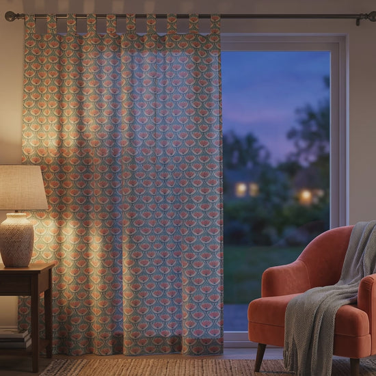 Coral Blush Semi-Sheer Curtain