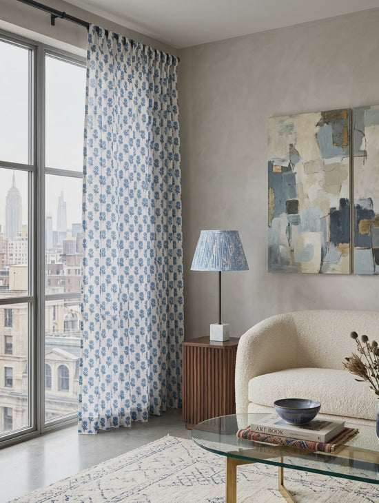 Amalfi Indigo Gathered Empire Lampshade