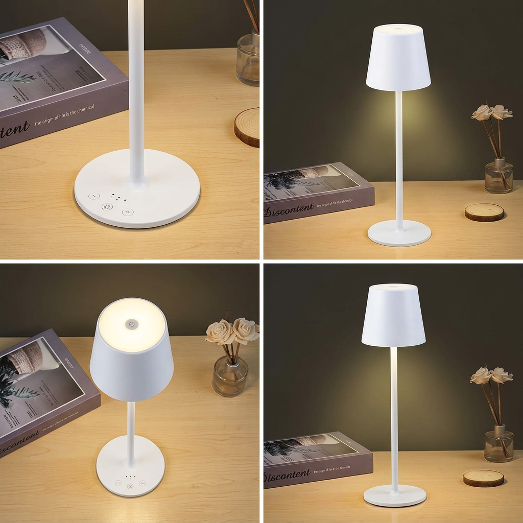 Modern White Rechargeable LED Table Lamp