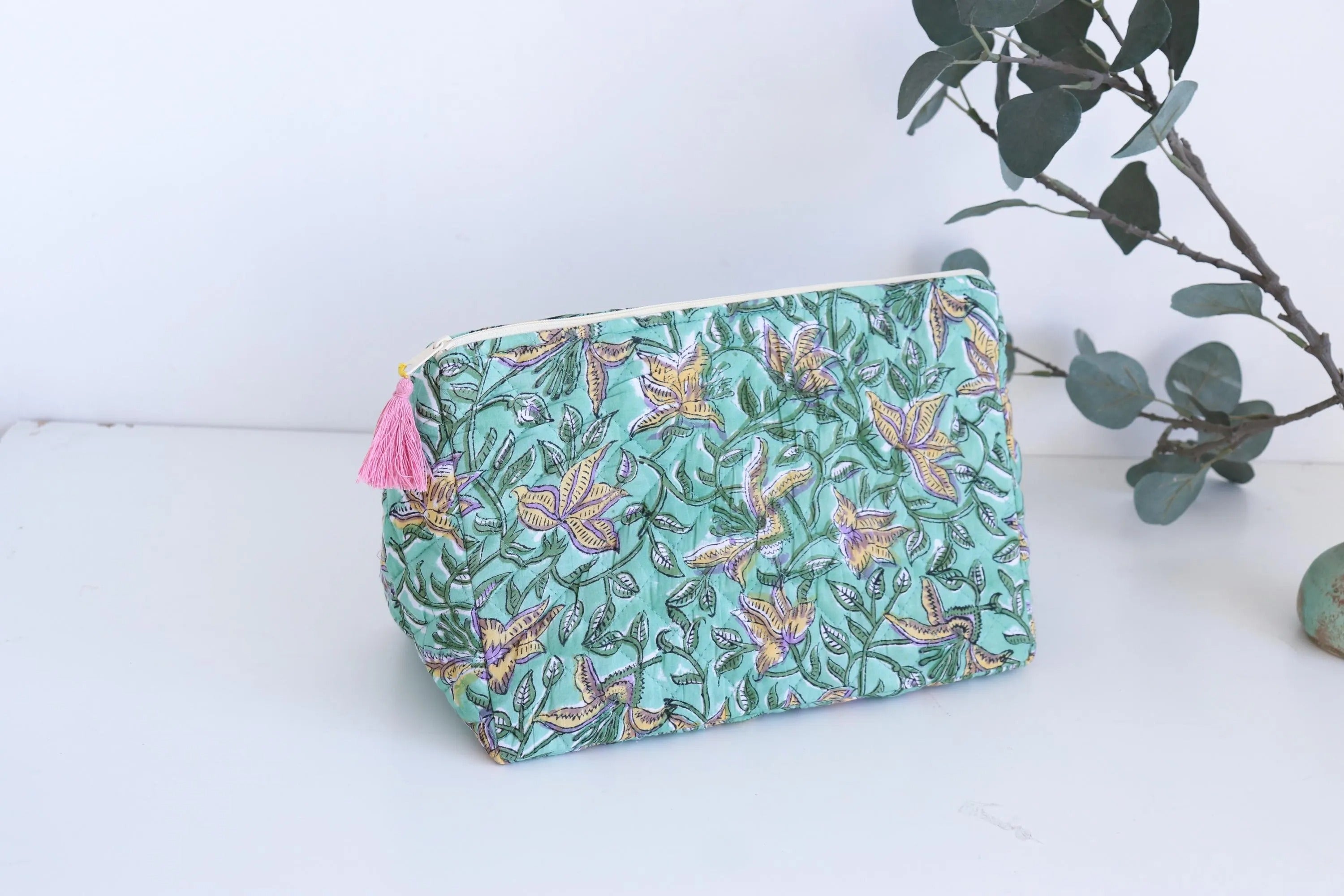 Green Waterproof Standup Makeup Bag