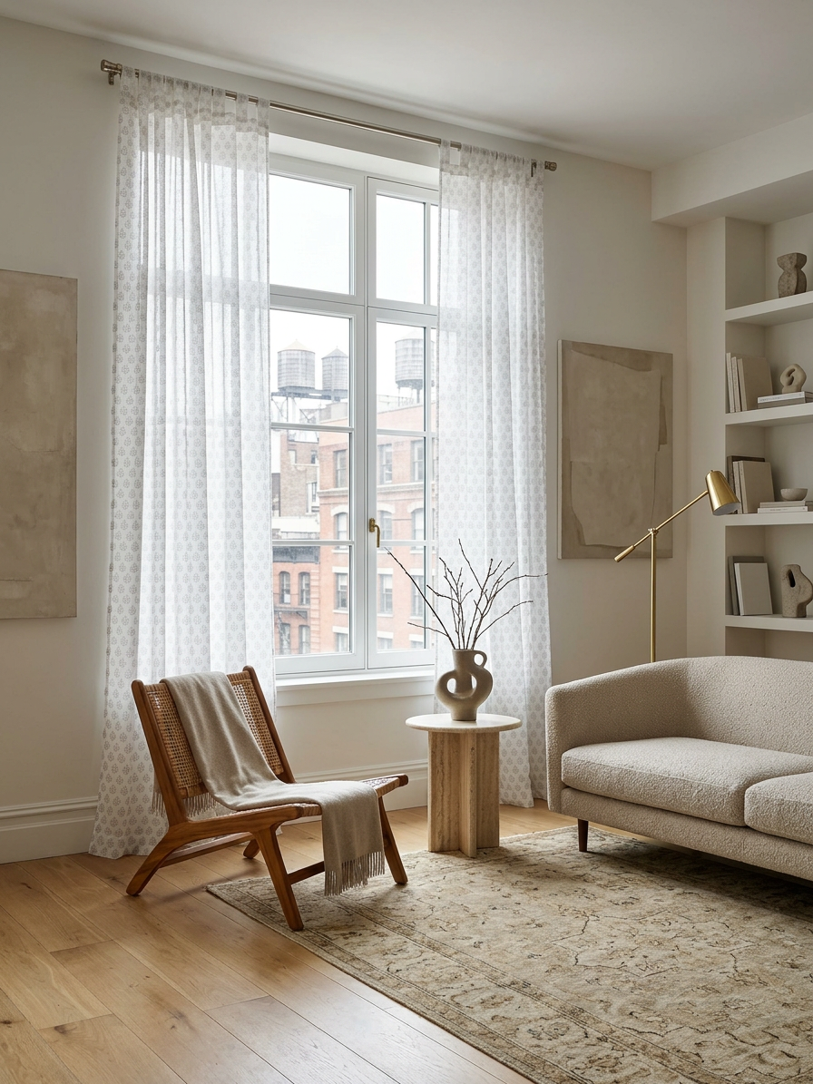 White Mist Semi Sheer Curtains