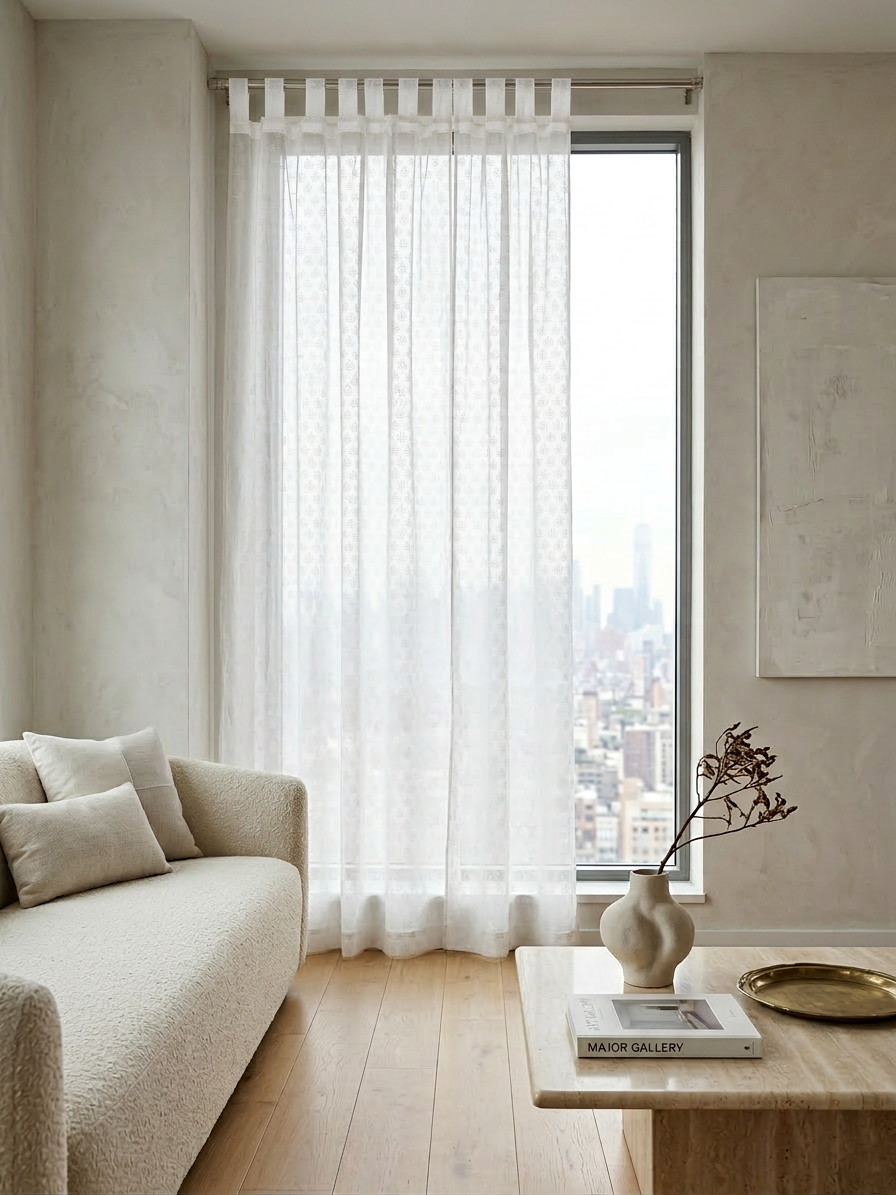 White Mist Semi Sheer Curtains